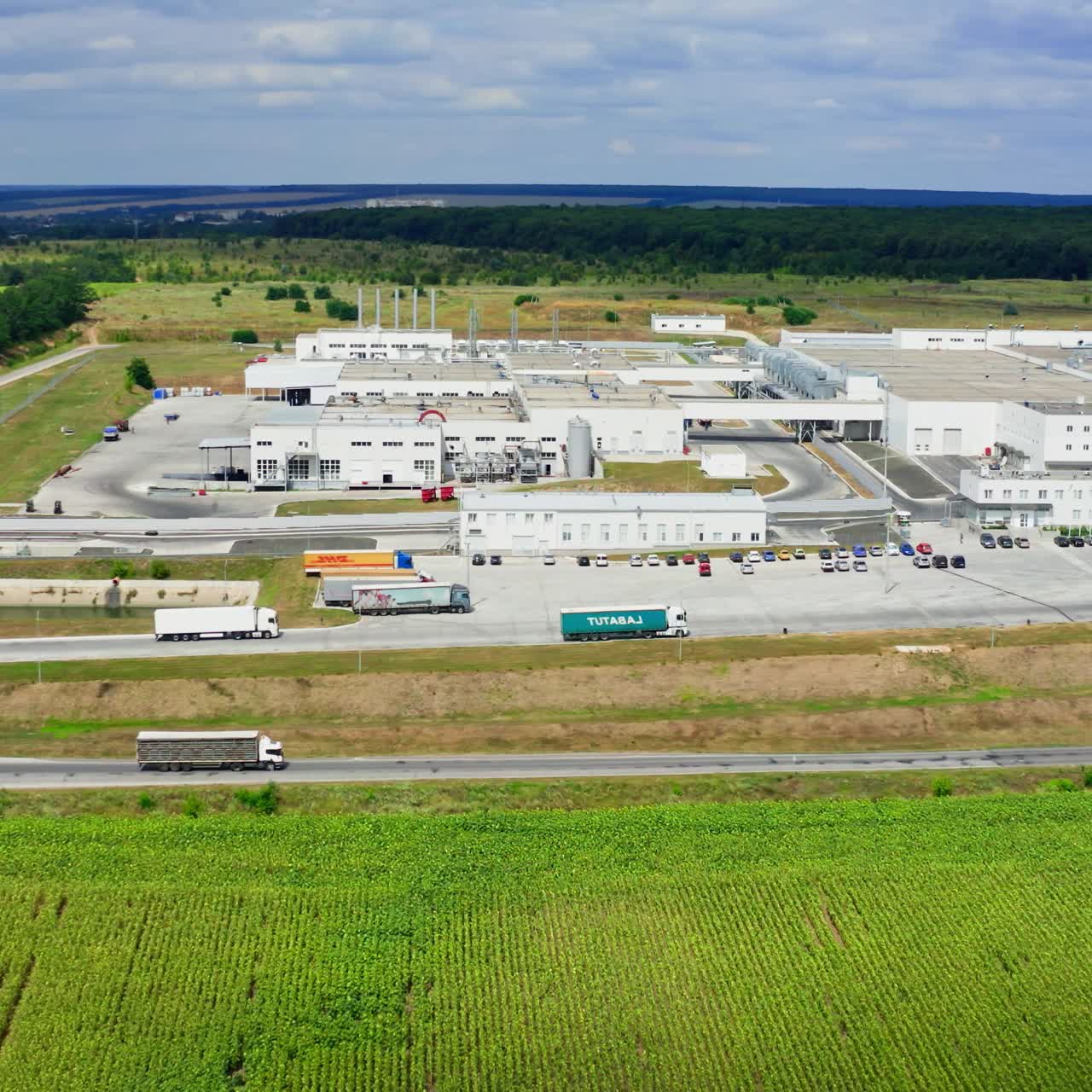 Aerial view of industrial zone