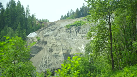 gravel pit on a hill
