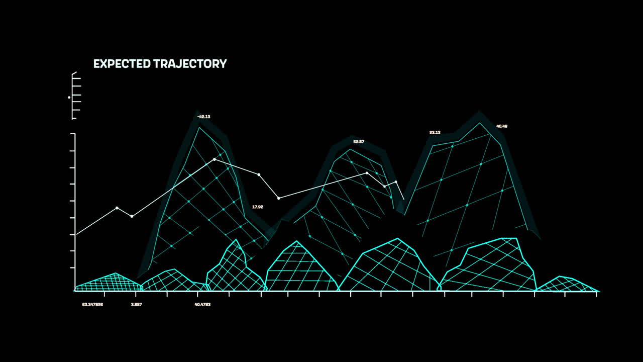 Animation of scientific data processing on black background