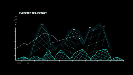 animation of scientific data processing on black background