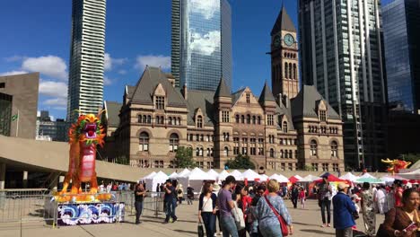 old city hall, downtown toronto, during toronto dragon festival, september 2019