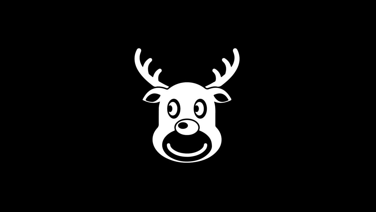 el reno de navidad el icono del ciervo de navidad la animación de la señal de mal movimiento.