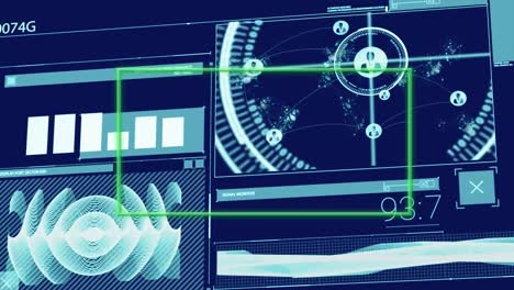animación del procesamiento de datos sobre el cuadro.
