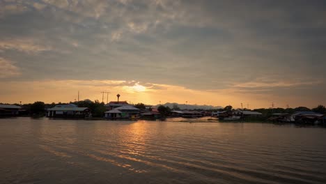 peaceful evening sunset sky timelapse in kanchanaburi