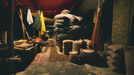 exploring the vibrant atmosphere of an old national african bazaar at night