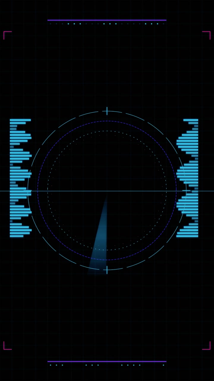Interfaccia radar digitale con raggio di scansione rotante