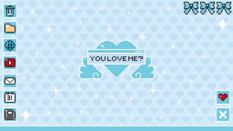 pixel art desktop love question with yes/no options