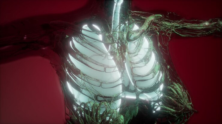Human Body with Visible Lungs