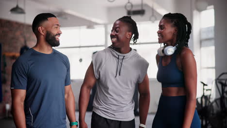friends enjoying a gym workout