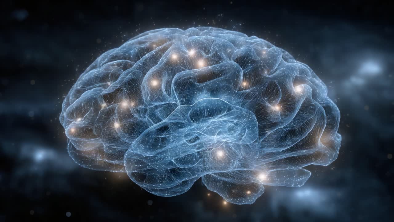Illuminating the Mysteries of the Mind: A Stunning Visual of a Brain Representing the Vast Complexities of Thought, Emotion, and Consciousness in a Cosmic Landscape