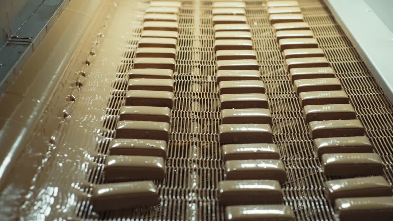 제과 공장에서 자동 초콜릿 웨이퍼 베이킹 생산 라인