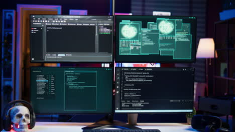 tecnología en el apartamento utilizada para el despliegue de ataques ddos scripts, de cerca