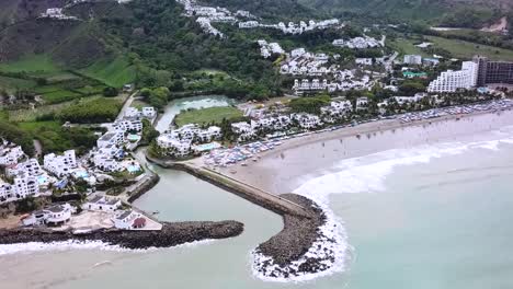 aerial drone view of esmeraldas coastal city and seaport in northwestern ecuador