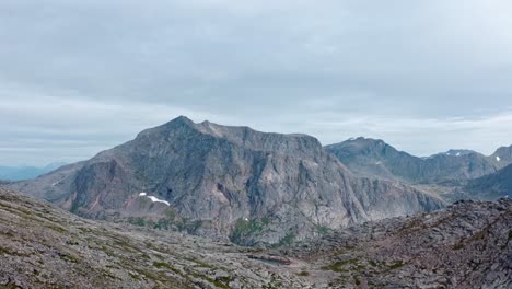 Lille-Salberget-Mountain-Peaks-Near-Flakstad-In-Senja,-Troms-og-Finnmark-County,-Norway