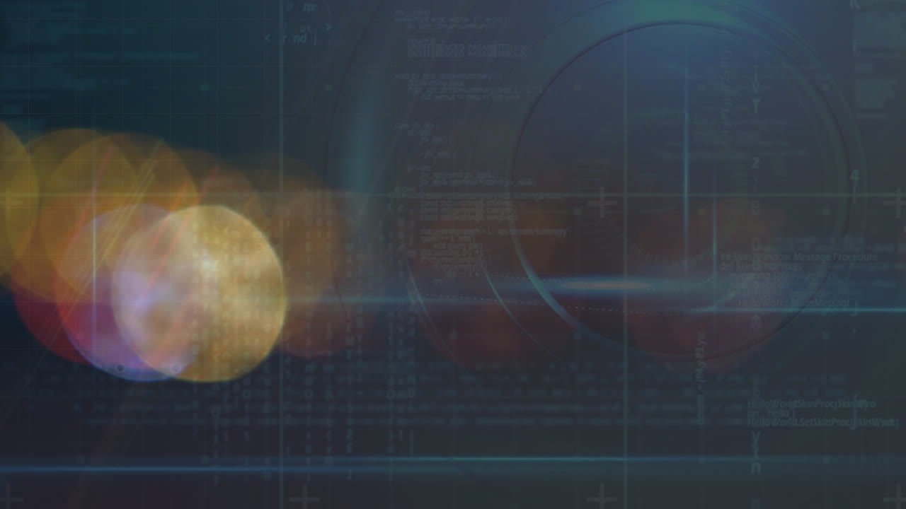 animación del procesamiento de datos y luces sobre fondo naval