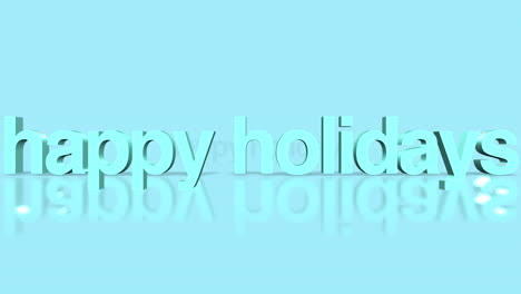 rolling happy holidays text on blue gradient