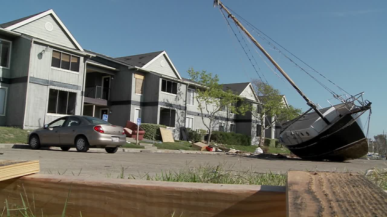 Båter er strandet etter at orkanen Ike herjer gjennom Galveston, Texas 2