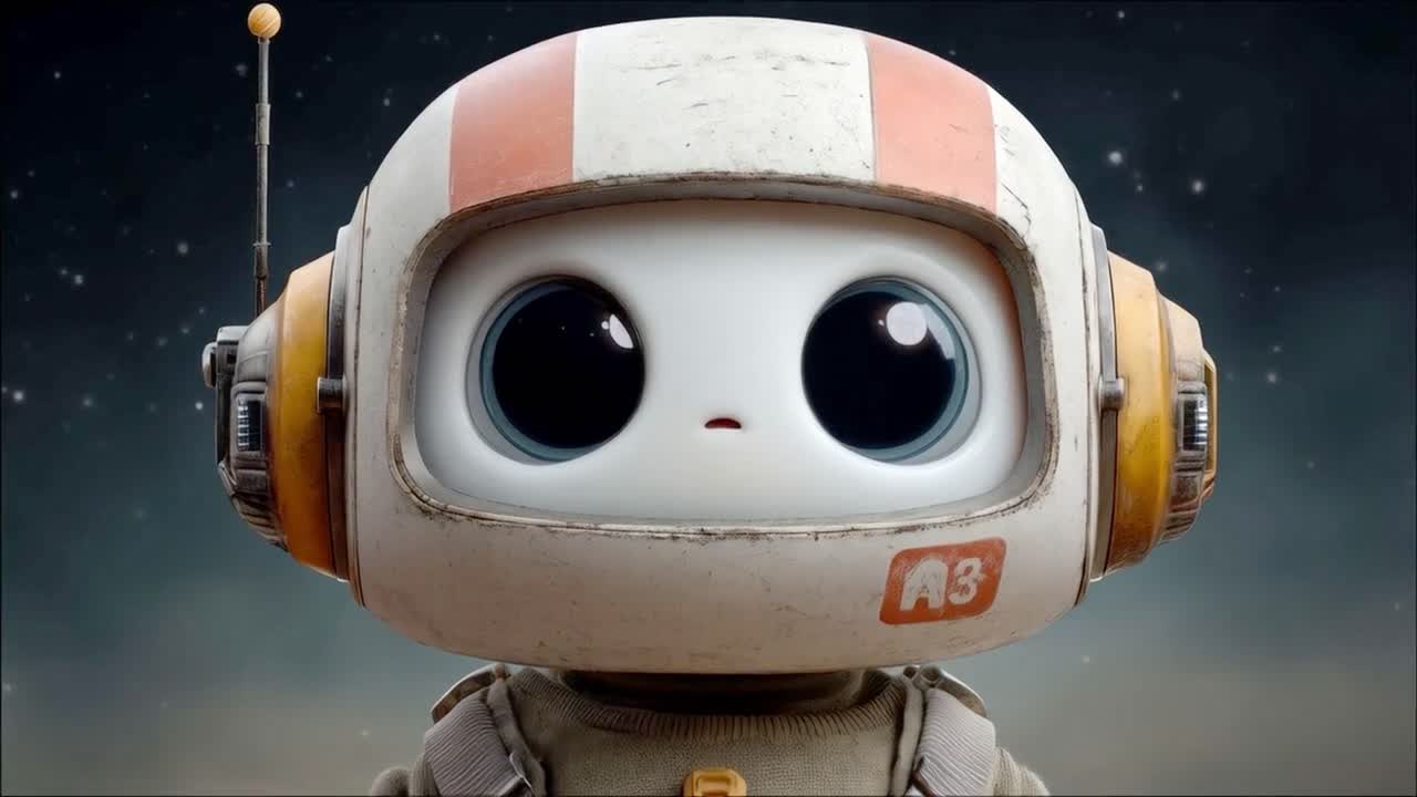 Cute Robot with Big Eyes