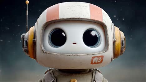 cute robot with big eyes