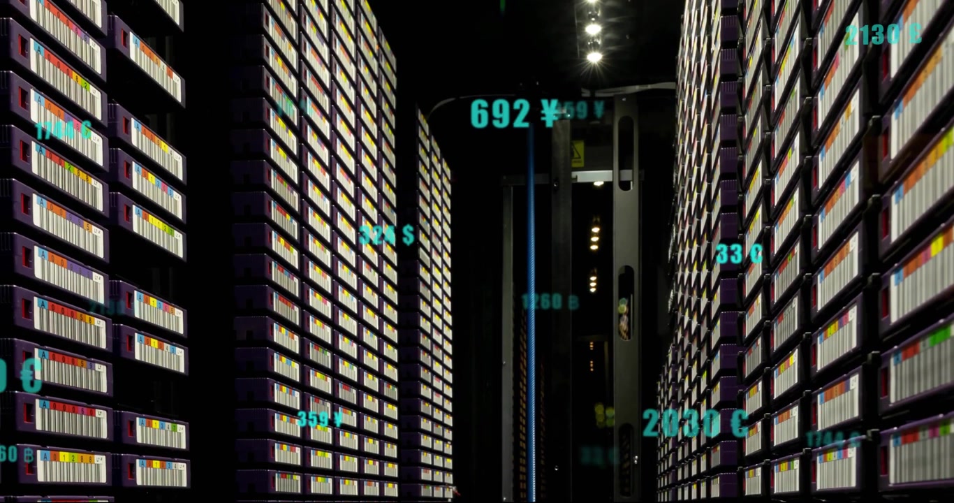 Automated Robotic Arm Processing Financial Data in a Data Center
