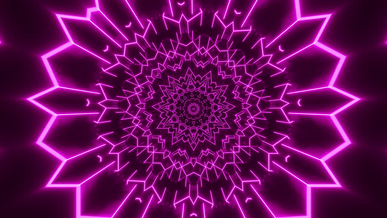 fondo abstracto púrpura con diseño circular en el medio. ciclo de caleidoscopio vj