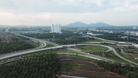 Fly-above-oil-palm-estate-beside-highway