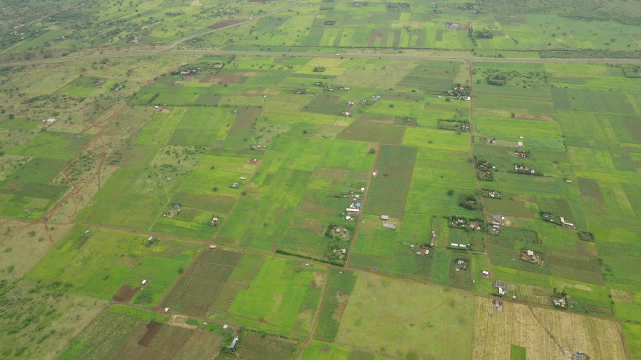 Aerial panorama of plantations in Southern Kenya