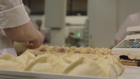 food preparation in a bakery