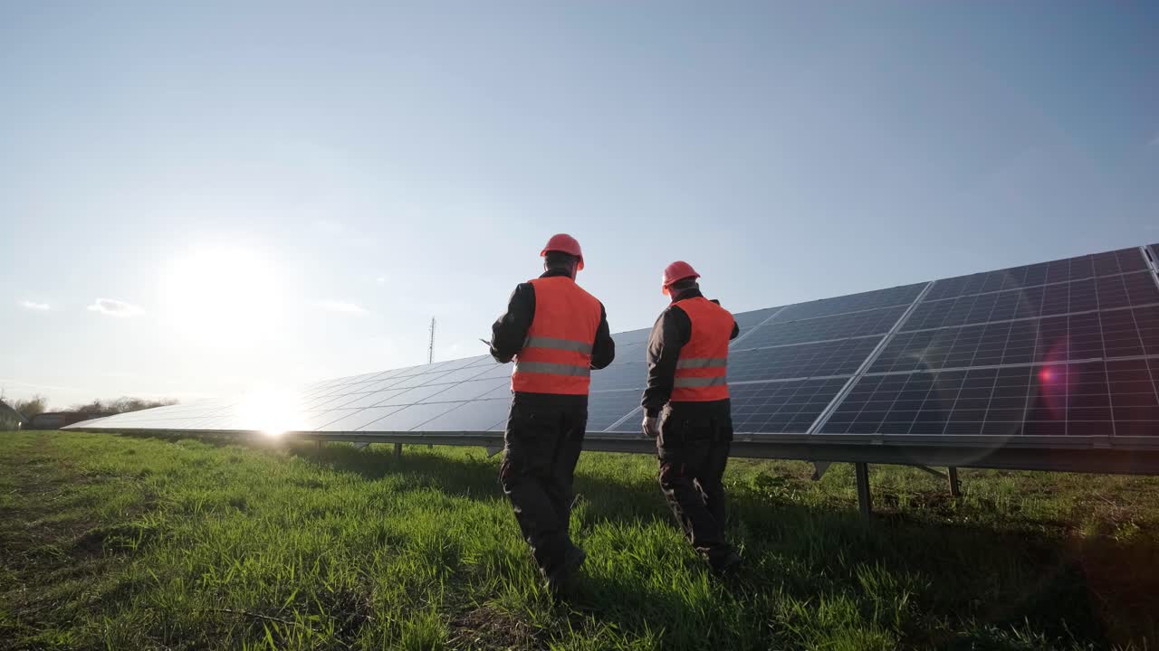 Exame do inspetor de módulos fotovoltaicos usando uma câmera de imagem térmica