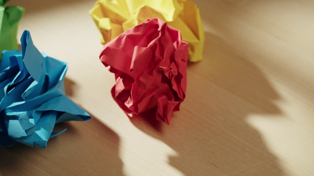 Crumpled Colored Paper Balls