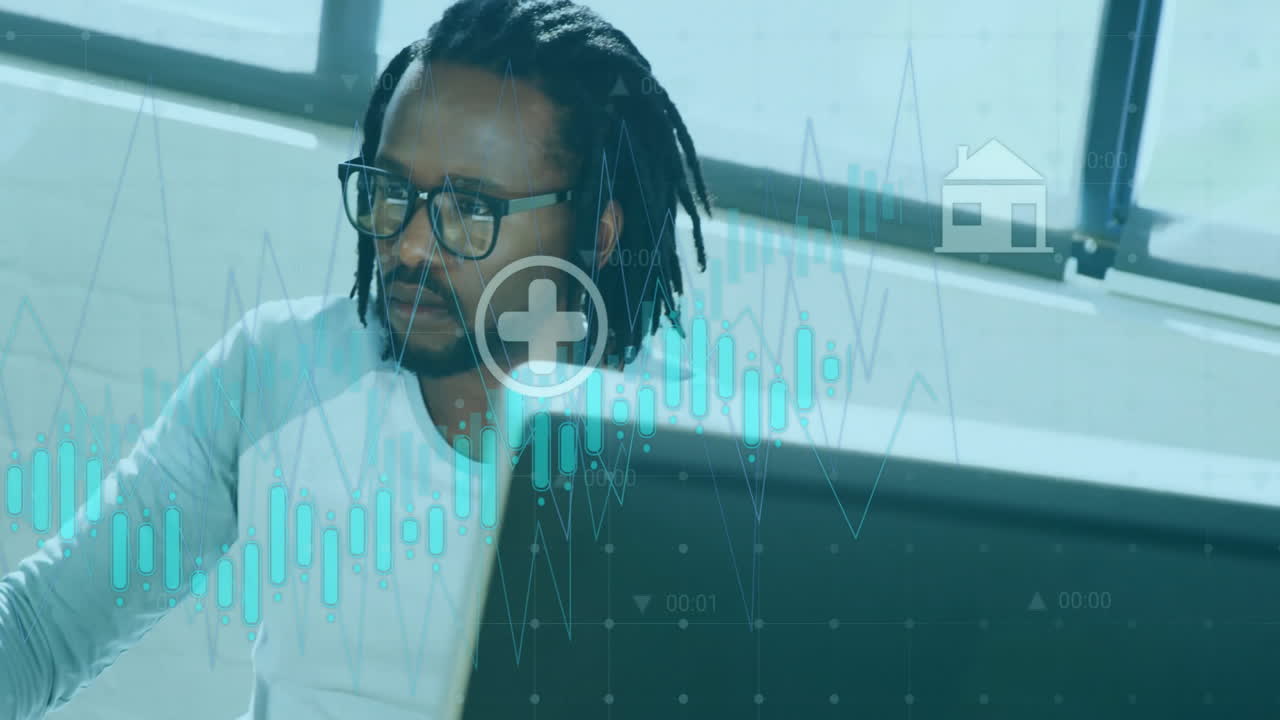 analisi dei dati finanziari animazione oltre concentrato professionale d'affari in ufficio