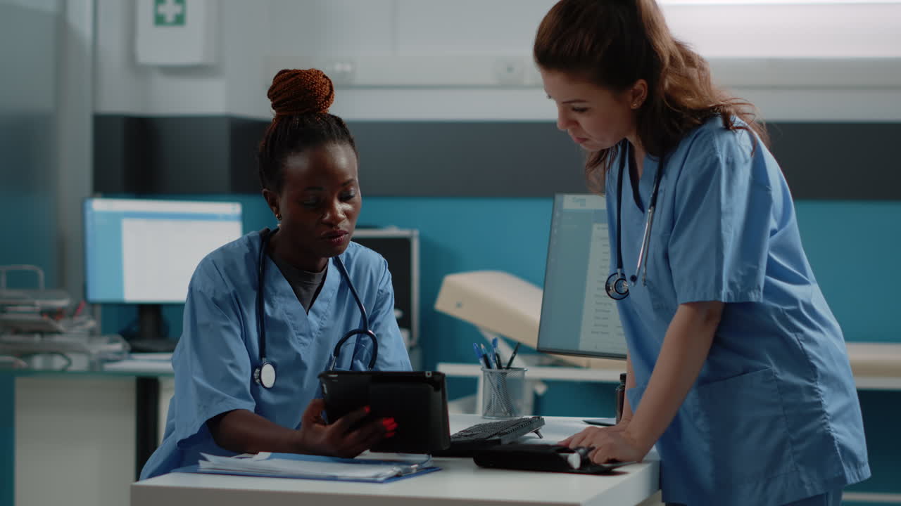 Medical professionals in examination room