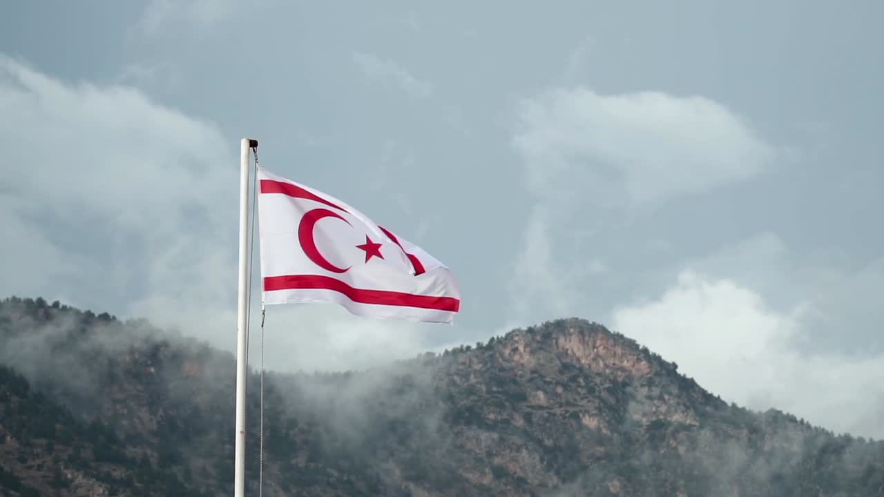 Turkish Republic Of Northern Cyprus Flag Free Stock Video Footage Download  Clips