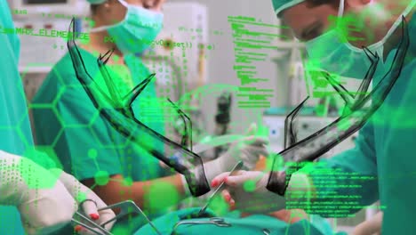 Animation-of-binary-coding-and-data-processing-over-diverse-surgeons-in-operating-theatre