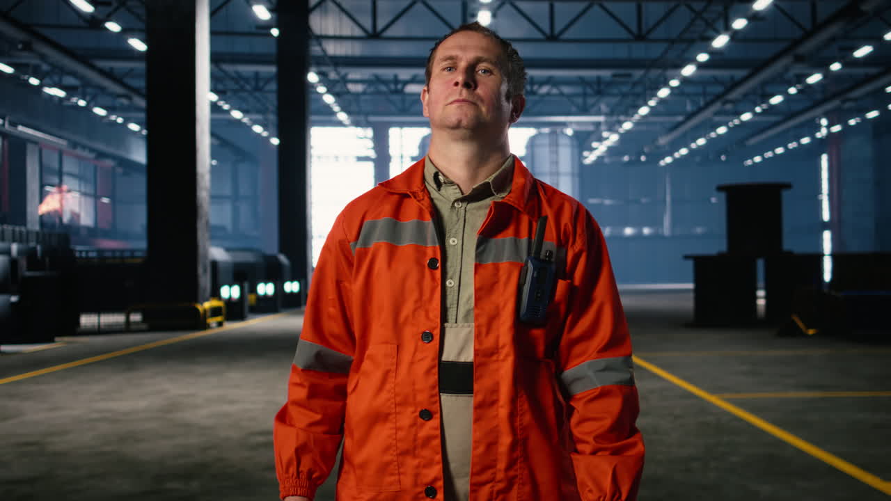 Industrial supervisor walking around factory floor and overseeing assembly teams