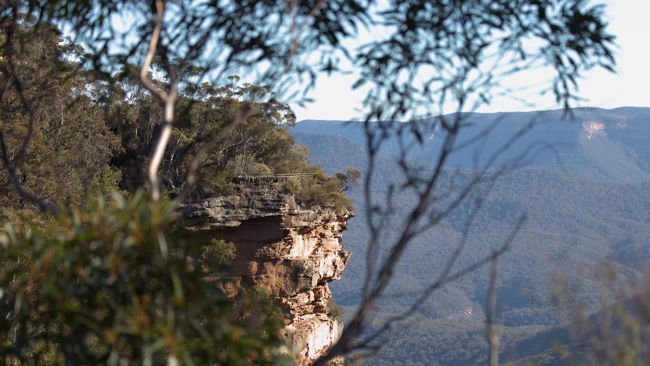 Vista Panorâmica de Falésia de Arenito nas Blue Mountains, Austrália