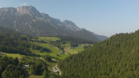 amazing view of scenic landscape in rural europe, mountains in background