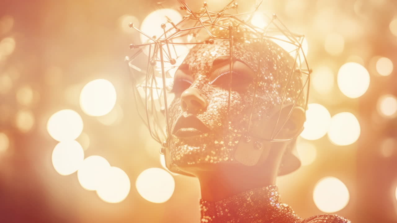 여성 vr 헤드과 함께 ai로 만들어진 기술