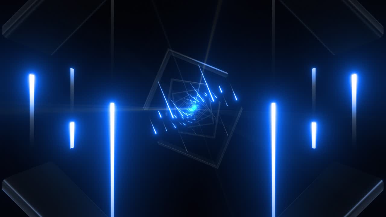 Abstract Futuristic Glowing Tunnel