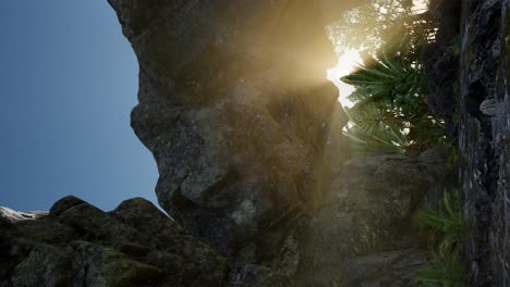 sun light inside mysterious cave