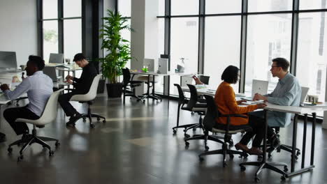 business professional in wheelchair working on laptop in modern office