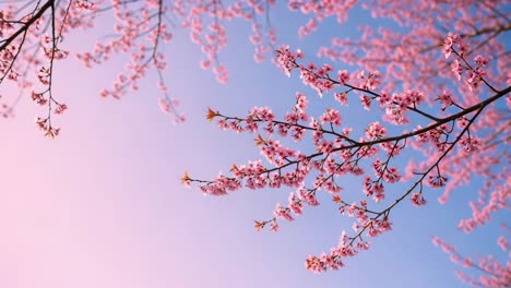 las flores de cereza rosadas contra un cielo despejado
