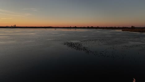 Puesta-De-Sol-Sobre-Un-Pantano-Cercano-En-Mobile-Bay-En-Alabama