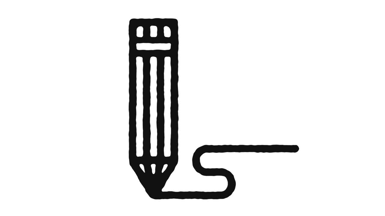 스케치 아이콘 애니메이션 영상 및 알파 채널