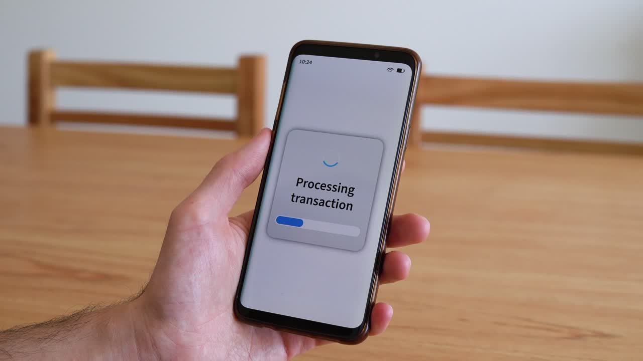Processing transaction and payment approved notification on smartphone online banking app