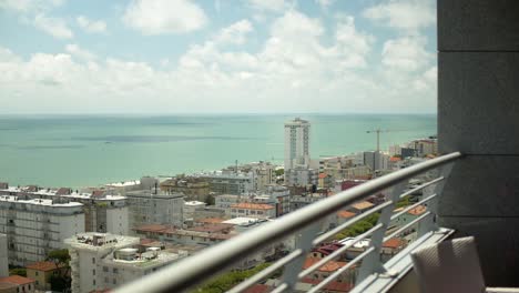 stunning seaside city view from a balcony