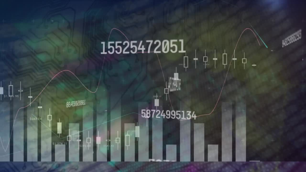 múltiples números cambiantes y procesamiento de datos estadísticos contra conexiones de microprocesador
