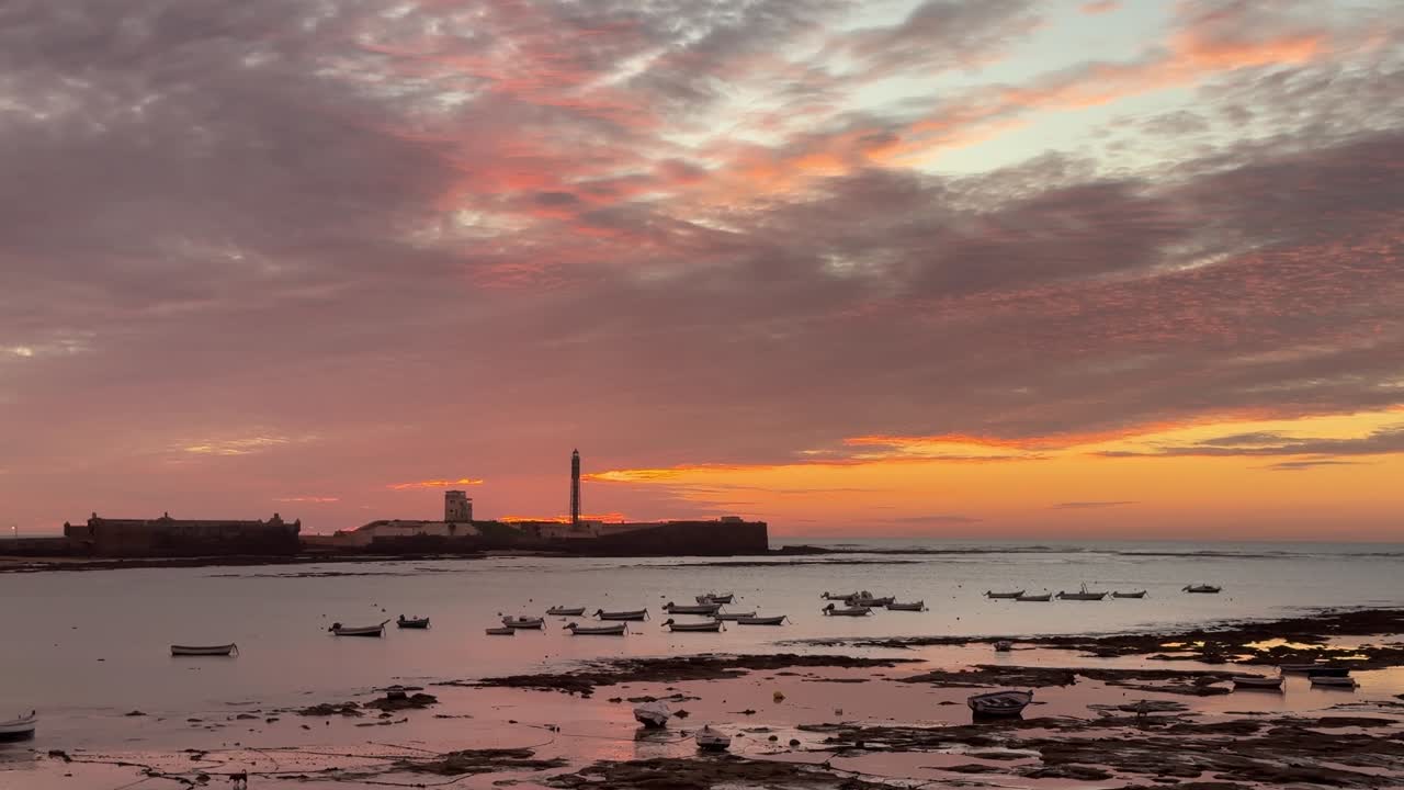 Sunset on the edge of the city near the company