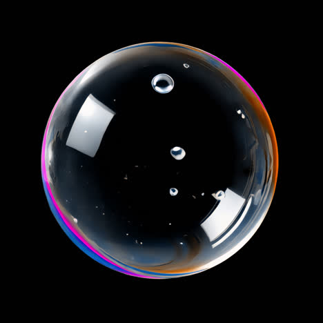 colorful reflective soap bubble animation isolated asset, transparent 4k video, alpha channel