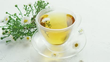 glass cup of herbal tea